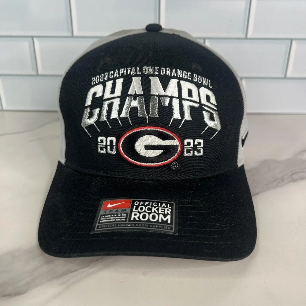 Georgia Bulldogs Hat Cap Snap Back NCAA‎ Football Champs 2023 Nike Mens
